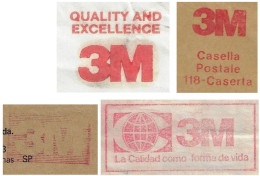 South Africa Spain Italy Brazil 1990 4 Fragment Cover With Meter Stamp Slogan 3M Minnesota Mining & Manufacturing Co - Usines & Industries