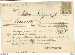 25 - 42 - Carte Envoyée De Lugano 1882 - Attention Léger Pli Vertical - Lettres & Documents