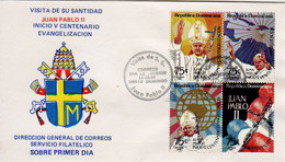 DOMINICANA - 1984  -  POPE JOHN PAUL II - STAMP - ENVELOPE COVER - SOUVENIR 190 - Päpste