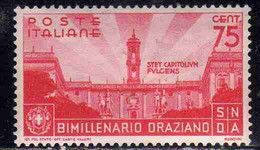 ITALIA REGNO ITALY KINGDOM 1936 ORAZIO BIMILLENARIO ORAZIANO CENT. 75c MNH - Mint/hinged