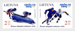 Lithuania Litauen 2014 Winter Olympic Games Sochi Set Of 2 Stamps Mint - Hiver 2014: Sotchi