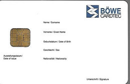 -CARTE-PUCE-CB-BANQUE BOWE CARDTEC-Non Nominative-FACTICE-MODELE-Plastic Epais Glacé-TBE-RARE - Schede Bancarie Uso E Getta