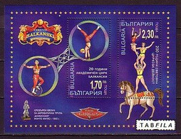 BULGARIA - 2020 - 20ans Circus Balkanski - Bl** - Nuovi