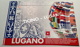 RARITÄT ! "TICINO LUGANO" AUFDRUCK Block  Weltausstellung Helvetia 2022 (Schweiz Rare Miniature Sheet Stamp Exhibition - Blocks & Sheetlets & Panes