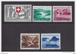 LOTE 1375   ///  (C270)   SUIZA  1952   YVERT Nº: 521/525 ** MNH  // CATALOG./COTE: 13,50€ - Unused Stamps