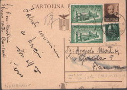 RSI INTERO POSTALE GIUSEPPE MAZZINI + 2 ESPRESSI 'DUOMO DI PALERMO' PEGLI 8.11.1944 - FILAGRANO C112 + SASSONE E23 + 491 - Postwaardestukken