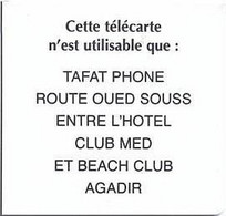 FANTASIA : AG08A 40 TAFAT PHONE ROUTE OUED (in 6 Lines) USED - Morocco