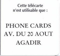 FANTASIA : AG05 20 (pyramid) PHONE CARDS AV. 20 AOUT (large) USED - Morocco