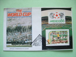 St. Vincent 1986 FDC Cover - Football Soccer Mexico 86 - S.s. Mexico - Flag - St.Vincent (1979-...)