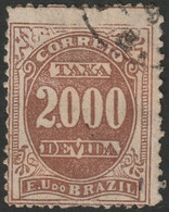 Brazil 1895 Sc J24d Bresil Yt Taxe 24 Postage Due Used Perf 13x11 Paper Adhesion - Strafport