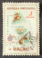 MAC5387U1 - Macau Geographic Map - 3 Avos Used Stamp - Macau - 1956 - Gebruikt