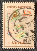 MAC5393U1 - Macau Geographic Map - 1.50 Patacas Used Stamp - Macau - 1956 - Used Stamps