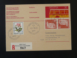 Entier Postal Recommandé Avec Complément D'affranchissement Suisse 1973 - Entiers Postaux
