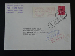 Lettre Recommandée Marianne De Béquet Avec Complément D'affranchissement Mécanique Ambert 63 Puy De Dome 1975 - Lettres & Documents