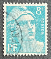 FRA0810U - Marianne De Gandon - 8 F Light Blue Used Stamp - 1948 - France YT 810 - 1945-54 Marianne Of Gandon