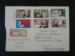 Lettre Recommandée Registered Cover Karl Marx Strehla DDR 1983 - Karl Marx