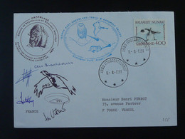 Lettre Signée Signed Cover Expédition Polaire Franco Allemande Groenland Greenland 1991 (ex 2) - Arctic Wildlife