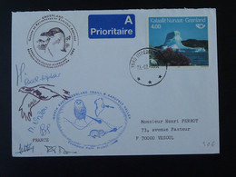 Lettre Signée Signed Cover Expédition Polaire Franco Allemande Groenland Greenland 1992 (ex 3) - Briefe U. Dokumente