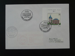 Lettre Chateau De Schengen Oblit FDC + Vignette Affranchissement ATM Luxembourg 1995 - Cartas & Documentos