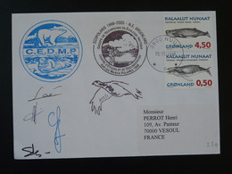 Lettre Signée Signed Cover Expédition Polaire écologie Arctique Ecopolaris Groenland Greenland 1998 - Fauna ártica