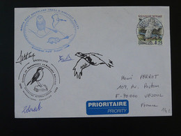 Lettre Signée Signed Cover Expédition Polaire écologie Arctique Oiseau Bird WWF Groenland Greenland 1999 - Arctic Wildlife