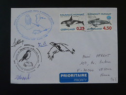 Lettre Signée Signed Cover Expédition Polaire écologie Arctique Groenland Greenland 1999 - Fauna ártica