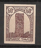 Maroc - 1943-44 - N°Yv. 208 - Tour Hassan 60c Brun-lilas - Non Dentelé / Imperf. - Neuf Luxe ** / MNH / Postfrisch - Neufs