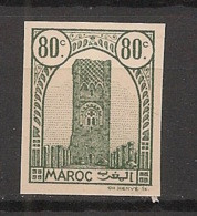 Maroc - 1943-44 - N°Yv. 210 - Tour Hassan 80c Vert-gris - Non Dentelé / Imperf. - Neuf Luxe ** / MNH / Postfrisch - Neufs