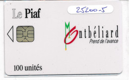 MONTBELIARD CARTE DE STATIONNEMENT PIAF 25200-5 . 100u . Orga 3 .  11/99 Ref B14 - PIAF Parking Cards
