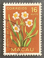MAC5378U2 - Macau Flowers - 16 Avos Used Stamp - Macau - 1953 - Oblitérés