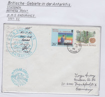 British Antarctic Territory (BAT) 1992 Cover HMS Endurance Dive At Rothera Signature Ca Rothera 11 JA 1992 (RH178) - Briefe U. Dokumente