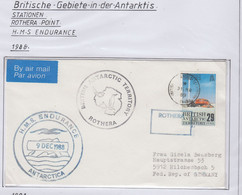 British Antarctic Territory (BAT) 1989 Cover HMS Endurance  Ca Rothera 31 MR 1989 (RH180A) - Covers & Documents