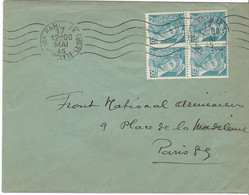 Enveloppe FRANCE N° 538 X 4 Y & T - 1938-42 Mercure