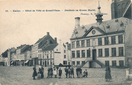 EEKLO  EECLOO    HOTEL DE VILLE  ET GRAND'PLACE - STADHUIS EN GROOTE MARKT     2 SCANS - Eeklo