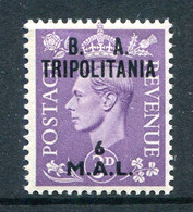 British Occ. Italian Colonies - Tripolitania - 1950 B.A. - 6l On 3d Pale Violet HM (SG T19) - Tripolitaine