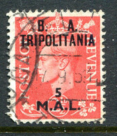 British Occ. Italian Colonies - Tripolitania - 1951 B.A. - 5l On 2½d Pale Scarlet Used (SG T31) - Tripolitania