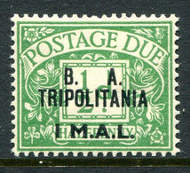 British Occ. Italian Colonies - Tripolitania - 1950 Postage Dues - B.A. - 1l On ½d Emerald HM (SG TD6) - Tripolitania