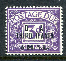 British Occ. Italian Colonies - Tripolitania - 1950 Postage Dues - B.A. - 6l On 3d Violet HM (SG TD9) - Tripolitania