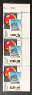 SPAIN,  **MINT Unused Stamps « Expo '92 », « ERROR », « Variety », « Corner Vertical Strip Of 3 », 1989 - 1992 – Sevilla (España)
