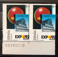 SPAIN,  **MINT Unused Stamps « Expo '92 », « ERROR », « Variety », « Horizontal Strip Of 2 », 1989 - 1992 – Sevilla (Spain)