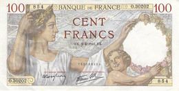 FRANKREICH 100 Francs SULLY 1942 UNC AU/EF (II.) - 100 F 1939-1942 ''Sully''