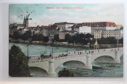 AK Basel Neue Mittlere Rheinbrücke 1905 Gebraucht #PI600 - BS Basle-Town