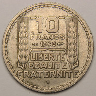 10 Francs Turin Grosse Tête, Rameaux Courts, 1946 B (Beaumont-le-Roger), Cupro-nickel - Gouvernement Provisoire - 10 Francs