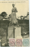 Bruxelles 1910; Jardin Botanique. Le Printemps (statue) - Voyagé. (Grand Bazar Anspach - Bruxelles - Forêts, Parcs, Jardins