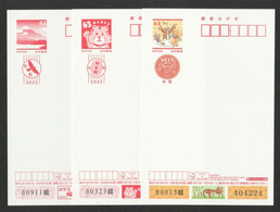 JAPAN 2021 ZODIAC NEW YEAR 2022 (TIGER, WINNIE THE POOH & MT FUJI) POSTCARD SET  (**) - Cartas & Documentos