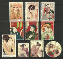 JAPAN 2021 PHILANIPPON 2021 STAMPS EXHIBITION (UKIYOE COSTUMES) SET OF 10 STAMPS - ODD UNUSAL (**) - Usados