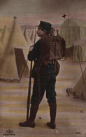 Patriotique, Soldat Avec Son Baluchon - Tente Croix Rouge - M.J. Editeur Paris N° 566 - Patriotiques
