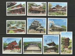 JAPAN 2021 NATIONAL TREASURES PART 2 MONUMENT & ARTIFACT 84 YEN SET OF 10 STAMPS (**) - Used Stamps