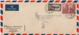 India - 1949 -  Cover Mailed To USA With 3 Sculptures Stamps. ( Condition As Per Scan ) - Lettres & Documents