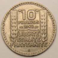 10 Francs Turin Petite Tête, 1948 B (Beaumont-le-Roger), Cupro-nickel - IV° République - 10 Francs